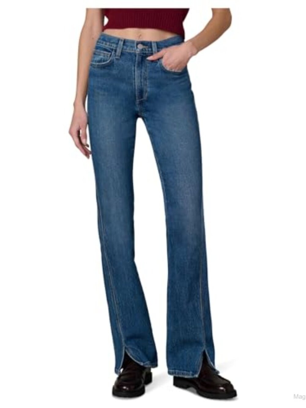 High Rise Bootcut Jeans Twisted Seam Stretchable Curvy Fit